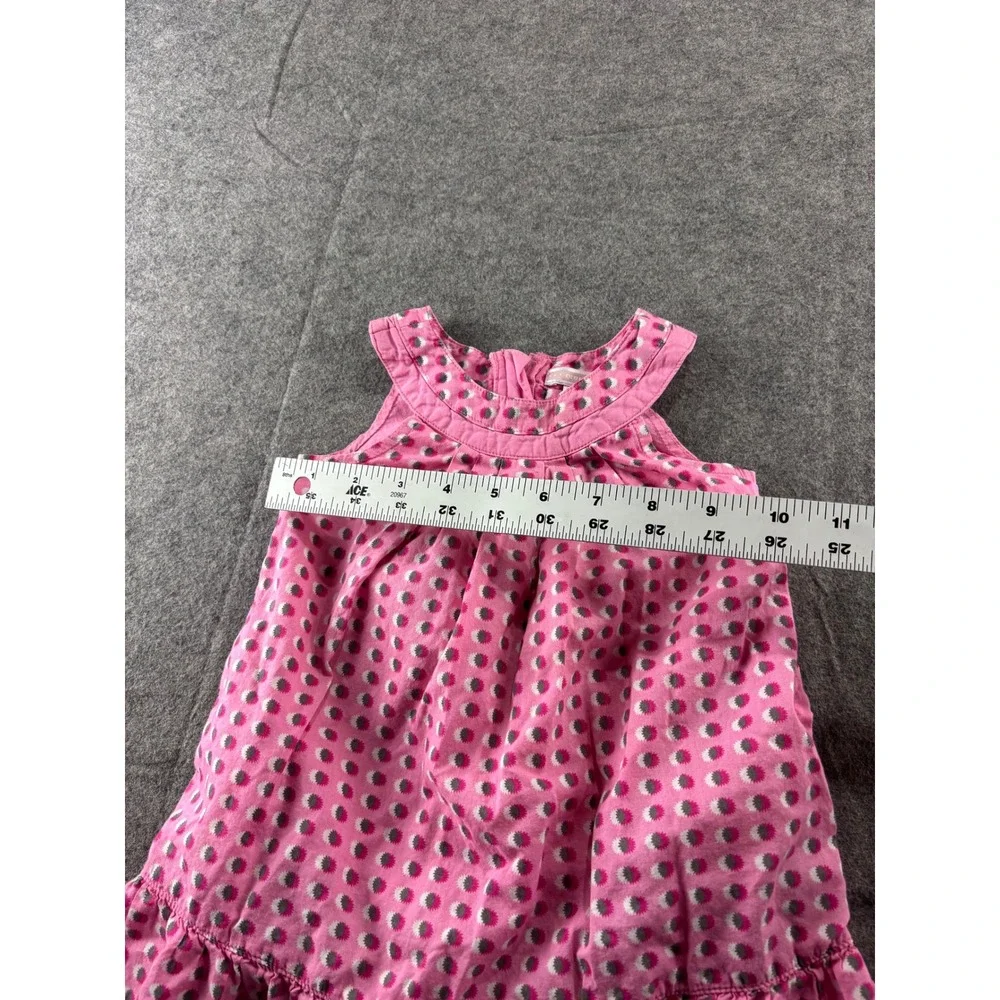Old Navy Baby Girl Pink Polka Dot Ruffle Hem Cotton Dress 12-18 Months VTG 00s